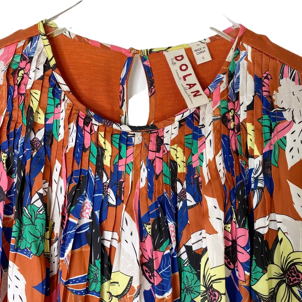 Anthropologie Dolan Left Coast Collection Pilar Pleated Top Terra Cotta Small - Picture 7 of 8